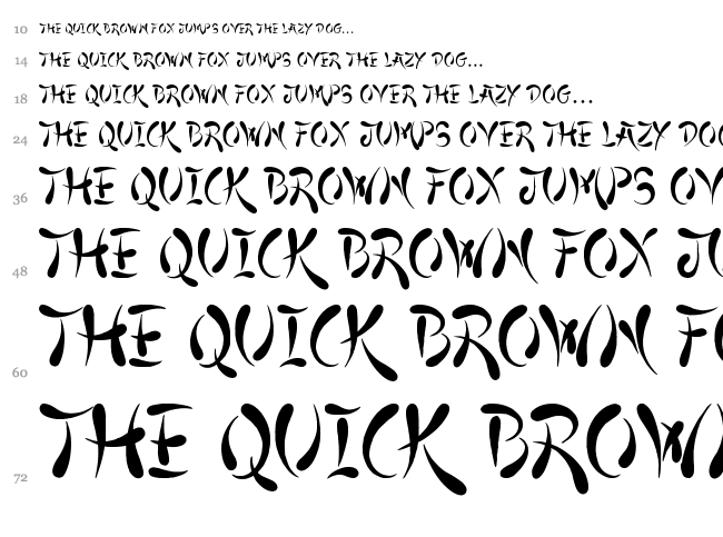 Japanese Style font waterfall